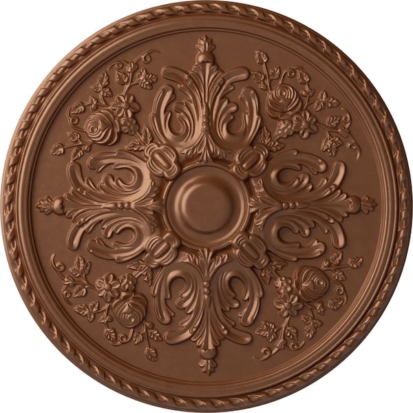 Ekena Millwork Bradford Ceiling Medallion (Fits Canopies up to 6 5/8"), 32 5/8"OD x 2"P, Polished Copper CM32BRPOS - main